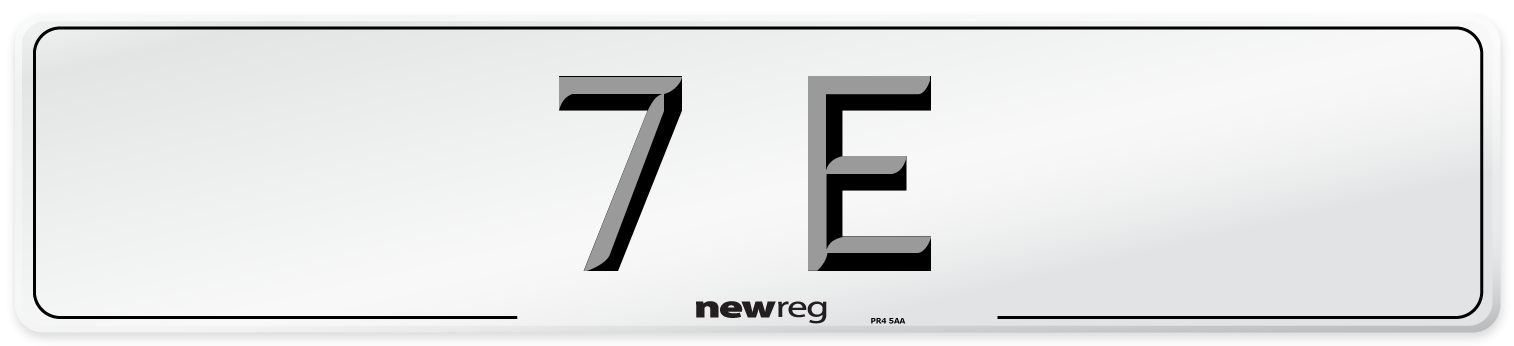 7 E Number Plate from New Reg